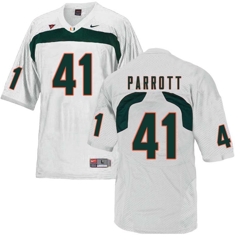 Nike Miami Hurricanes #41 Michael Parrott College Football Jerseys Sale-White